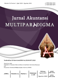 Jurnal Akuntansi Multiparadigma, 2023, 14(1)