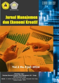 Jurnal Manajemen dan Ekonomi Kreatif
Vol.2, No.3 Juli 2024